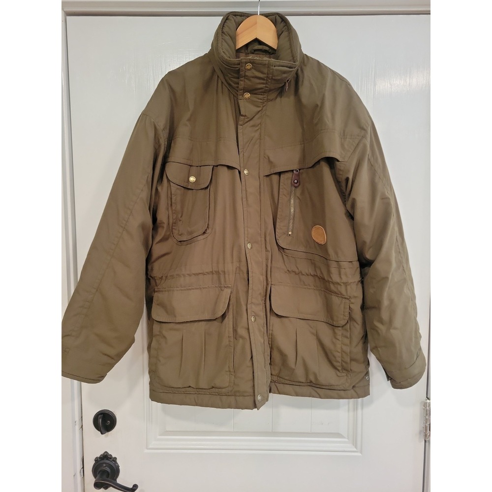 Cabelas Olive Green Gore-Tex Thinsulate Coat Mens Large Hooded Hunting Outdoors